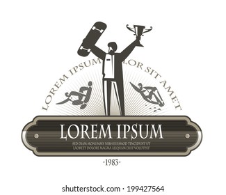 Skateboard symbol. Vector format