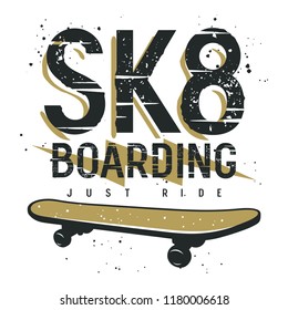 Skateboard t shirt design . Graphic Tee. Skateboarding typography. Vector illustration