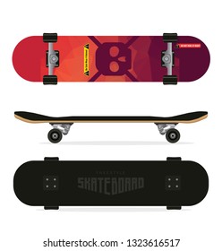Skateboard template for your design. Vector illustration 8