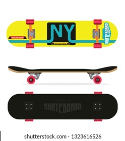 Skateboard template for your design. Vector illustration 2