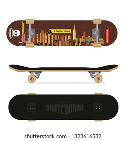 Skateboard template for your design. Vector illustration