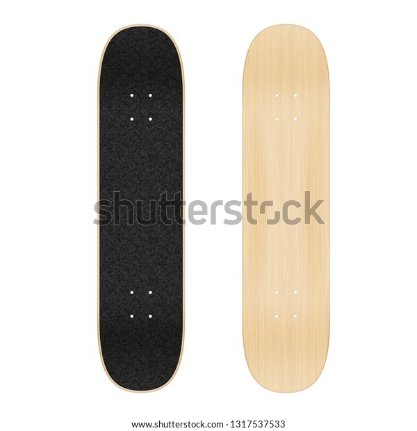 skateboard template your design vector realistic stock skateboard template
