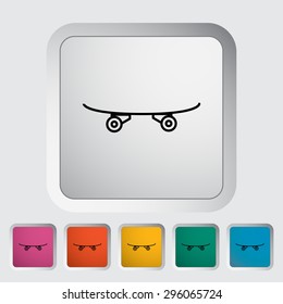 Skateboard thin line flat vector related icon set for web and mobile applications. It can be used as - logo, pictogram, icon, infographic element. Vector Illustration. 