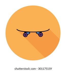 Skateboard thin line flat vector related icon set for web and mobile applications. It can be used as - logo, pictogram, icon, infographic element. Vector Illustration. 