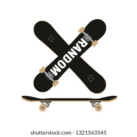 Skateboard top, side and bottom view 3
