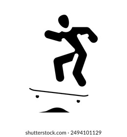 skateboard tricks glyph icon vector. skateboard tricks sign. isolated symbol illustration