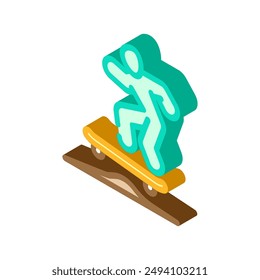 skateboard tricks isometric icon vector. skateboard tricks sign. isolated symbol illustration