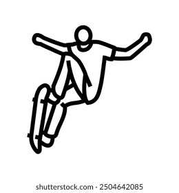 skateboard tricks line icon vector. skateboard tricks sign. isolated contour symbol black illustration