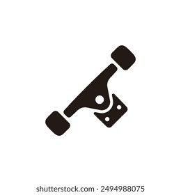 Skateboard truck icon. Flat silhouette version.