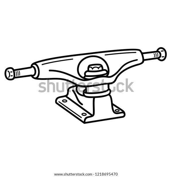 Skateboard Truck Vector Flat Outline Icon Stock Vector (Royalty Free