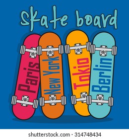 Skateboard t-shirt graphics