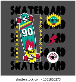 SKATEBOARD typography design,vector illustration