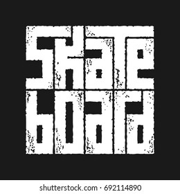 Skateboard typography graphics. Concept in vintage style for print production. T-shirt fashion Design. Template for poster, print, banner, flyer.