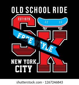 skateboard typography t sh...design vector - Vector