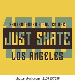 Tipografía de patines. Gráficos de camisetas. Vectores