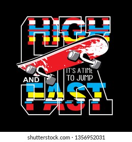 skateboard typography t shirt vector
