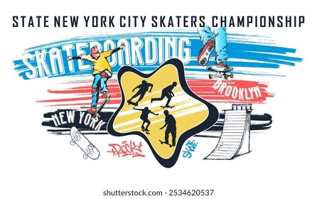 Skateboard typography, t-shirt graphics, vector design, banners, posters, etc.