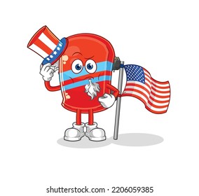 the skateboard uncle sam character. cartoon mascot vector