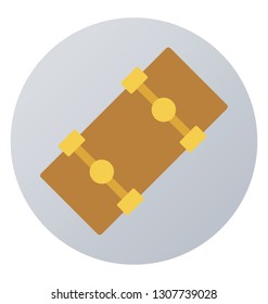 Skateboard, used for skating, flat icon.