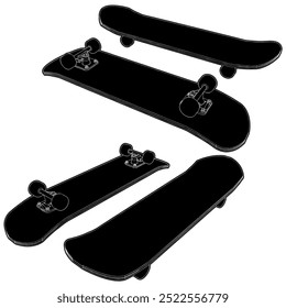 Vector de Skateboard 09. Ilustración Aislada Sobre Fondo Blanco. Una Ilustración vectorial De Tablero De Patinaje.