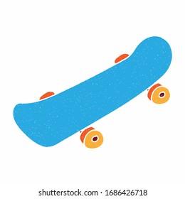 skateboard vector design. digital hand drawn style. grain texture