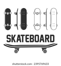 Skateboard Vector Design, Street Style Skateboard Graphics, Skateboard Illustration, Trendy Vector Art, Extreme Sports Vector Graphics, Funky Skateboard Deck Artwork