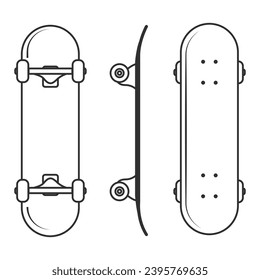 Skateboard Vector Design, Street Style Skateboard Graphics, Skateboard Illustration, Trendy Vector Art, Extreme Sports Vector Graphics, Funky Skateboard Deck Artwork