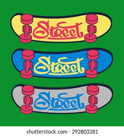 skateboard vector design, tee, kids wear