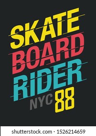 Skateboard vector design for tshirt