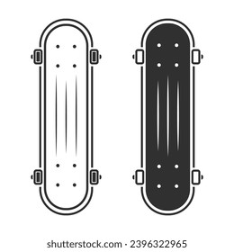 Skateboard Vector Design, Vintage Skateboard Illustration Set, Trendy Skateboard Graphics Collection, Abstract Skateboard Elements Pack
