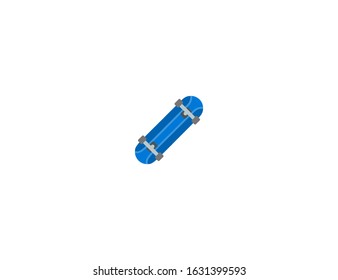 Skateboard vector flat icon. Isolated skate board, skateboading emoji illustration 