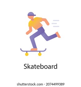 Skateboard vector Gradient  Icon Design illustration. Activities Symbol on White background EPS 10 File