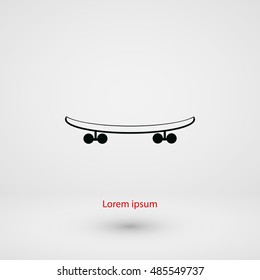  skateboard vector icon, flat design best vector icon
