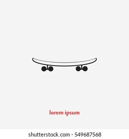  skateboard vector icon, flat design best vector icon