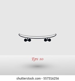  skateboard vector icon, flat design best vector icon