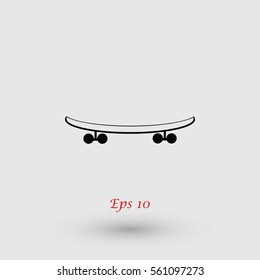  skateboard vector icon, flat design best vector icon