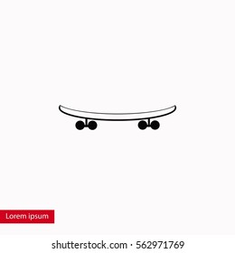  skateboard vector icon, flat design best vector icon