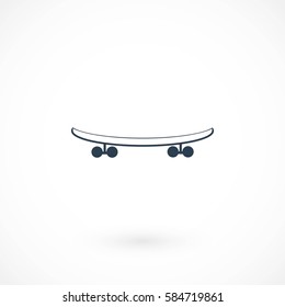  skateboard vector icon, flat design best vector icon