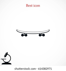  skateboard vector icon, flat design best vector icon