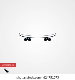  skateboard vector icon, flat design best vector icon