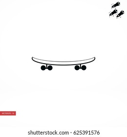  skateboard vector icon, flat design best vector icon