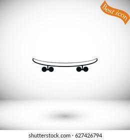  skateboard vector icon, flat design best vector icon