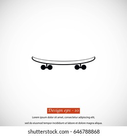  skateboard vector icon, flat design best vector icon