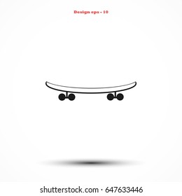  skateboard vector icon, flat design best vector icon