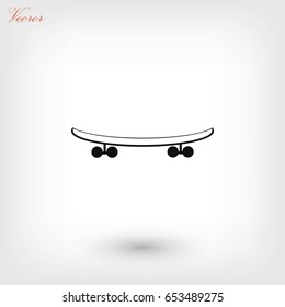  skateboard vector icon, flat design best vector icon