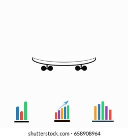  skateboard vector icon, flat design best vector icon