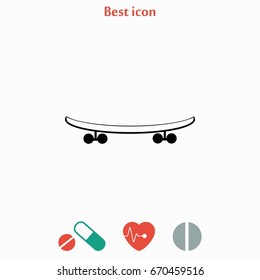  skateboard vector icon, flat design best vector icon