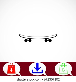  skateboard vector icon, flat design best vector icon