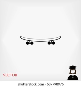  skateboard vector icon, flat design best vector icon