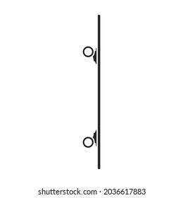 Icono vectorial de la placa base.Icono vector negro aislado en patineta de fondo blanco.